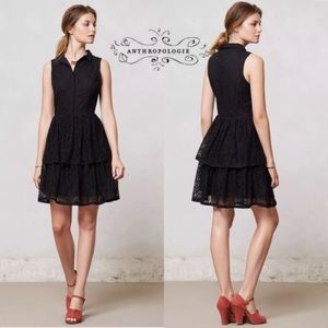 Black Lace Tiered Anthropologie Dress